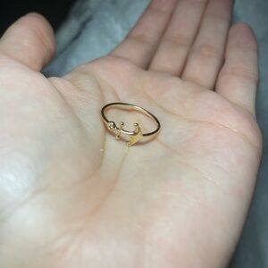 EFFY Delicate Gold Anchor Accent Ring With Diamond